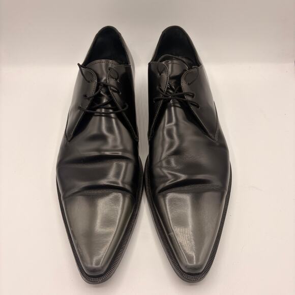 DOLCE & GABBANA Point-Toe Oxford Derby Shoes Leather Black Sz 8.5/US 9.5 $895 main image 9